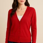 Old Navy Red Cardigan Sweater Women’s M | Classic Button Front Coquette Photo 0