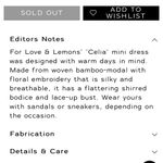 For Love & Lemons  Cilia Shirred Mini Dress Milkmaid Coquette Floral NWT XS Photo 9