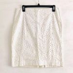 Talbots Skirt 8P Eyelet Lace Pencil White Spring Summer Vacation Party Brunch Photo 3