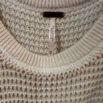Free People  Sunrise Cold Shoulder Cream Waffle Knit Cozy Sweater Top Size XS‎ Photo 4
