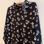Kaari Blue Curvy 3X Black Poppy Floral Mock Neck Cozy Luxe Shirt Dress LS Photo 1