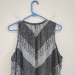 Great Northwest Indigo Sleeveless Floral Blouse Black White Flowy Size 1X Photo 6