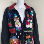 Designers Originals Black sweaterCardigan with Festive Christmas holiday size L Size L Photo 0