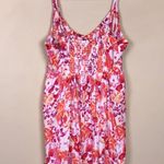 Angie Women’s Boho Floral Print Multicolor Keyhole Tie Smocked Back Mini Dress Photo 4