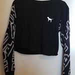 PINK - Victoria's Secret PINK VS long sleeve crop top black arm lettering Photo 0