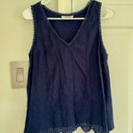 Anthropologie Porridge Tank Top Womens Size M Navy Lace Lined Cotton Beach Boho Blue Size M Photo 1