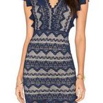 Nightcap Sz 2 Women's Navy & Nude Scalloped Antoinette Sheath Dress Photo 0