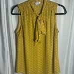 Van Heusen  Women's Size S/P Yellow Polka Dot Blouse Attached Scarf Tie Corpcore Photo 0