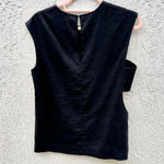 Cushnie et Ochs Sleeveless Linen Blend Cutout Side Top Black Women's Size 4 Photo 1