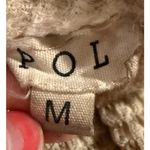 POL  Women Tank Top Sz M Boho Waffle Knit Plaid Fringe Beige Brown Patchwork Photo 3