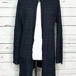Elie Tahari Ellie Tahari Black Textured Knit Long Cardigan Sweater Size XS Photo 7