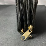 STONE MOUNTAIN BLACK LEATHER WALLET FLORAL EMBOSSED DOUBLE ZIP CLOSURE CLEAN Photo 11