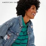 American Eagle AE '90s Boyfriend Oversized Patchwork Denim Jacket Photo 2