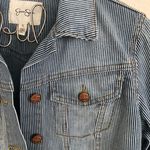 Jessica Simpson denim striped jacket S Photo 1