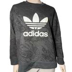 Adidas  Women’s Size M Black Trefoil Embossed Paisley Lace Oversized Sweatshirt Photo 0