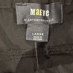 Anthropologie MAEVE Black PURPLE TRIM Drawstring Pull-on Jogger Track Pants L Photo 5