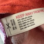 Anthropologie CELANDINE Colorblock Linen Button Up Shirt Womens M Orange Pink Photo 4