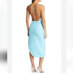 Bardot  Anya Dress Womens Large Aqua Blue Open Back Strappy Sexy Party Midi Photo 2