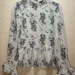 fab'rik Fab’rik Long Sleeve cream blouse with black Photo 0