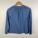 Madewell  Chambray Tie Neck Top Size XXS Blue Coastal Cowgirl Western‎ Minimalist Photo 1