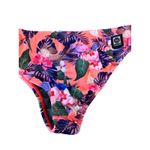 JOLYN  Women's Orange Floral Print French Cut Bikini Bottom Size Large Photo 2