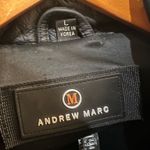 Andrew Marc Vintage 90s Black Cowhide Leather Trench Coat Jacket Photo 2