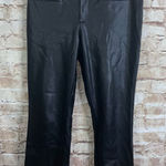 Anthropologie  Maeve Colette Faux Leather Crop Wide Leg Pant in Black Size 32 Photo 0