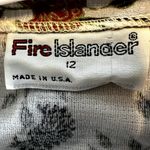 VTG 70s Fire Islander Pussybow Pussycat Bow Blouse Floral Print Button Down 12 Blue Photo 2