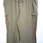 Maurice's Olive Green Double Cloth High Rise Cargo Crop Pants Photo 5