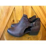 Not Rated  Ankle Booties 8.5 Burgundy Cutout Faux Leather Whimisgoth Photo 2