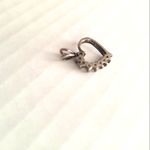 Vintage Diamond Silver Heart Dainty Pendant Photo 2