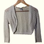 Rave Vintage Y2K Open Front Cropped Metallic Sweater Size XS Photo 0