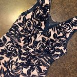 Enfocus Studio Pale Pink and Floral Black Velvet Bodycon Dress - size 14 Photo 4