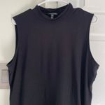 Eileen Fisher  Top Sleeveless Large Viscose Blend Mock Neck Black Solid Pullover Photo 1