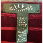 Ralph Lauren Lauren Womens Top Size M Petite Burgundy Pullover Velvet Holiday Photo 1