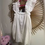 NWT Monica Nera Maya White Ruffle Strap Gathered Mini Dress Luxury Graduation S Photo 4