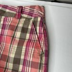 Mudd Vintage Y2K 2000s retro Pink tan orange brown plaid mini skort skirt Photo 3