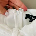 Lulus Only Lovers Swiss Dot Short Cape Sleeve Midi Dress White Sz XS Photo 6