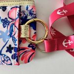 Lilly Pulitzer  Wristlet Lanyard Small Purse Blue Pink Floral Gold Zip Pouch Photo 6