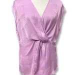 Halogen Twist Front Blouse Sleeveless Plunging V Neckline Purple Women's 1X NWOT Photo 0