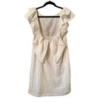 Ark & Co. White Cotton dress open back lace insert ruffles S whimsical fun cute Photo 2