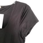 Shop Stevie Black Silk Like Fitted Short Sleeve Bodysuit Size Large Photo 4