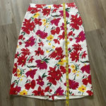 Gay Boyer floral print skirt suit VTG Lined Size 10 Spring Cotton Vibrant Classy White Photo 7