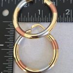 Gold Filled Tricolor Accent Hoop Earrings Photo 6