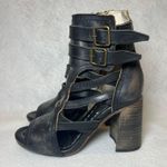 FREEBIRD by Steven Freebirds by Steven Tiara Open Toe Sandal Bootie Boot Size 8 Black Leather Photo 1