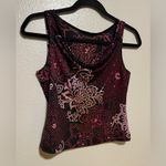 A Byer A. Byer Floral Sequin Scoop Neck Tank Top | Shirt Photo 2