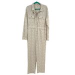 Free People Set The Tone Jumpsuit Eyelet Coveralls Ivory Cream Size US 12 Photo 2
