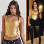 House Of CB  Karia Gold Corset Top size‎ S NWOT Photo 2