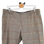 Anthropologie The Essential Slim Trouser Pants Cropped Plaid Brown Tan Size 14 Photo 3