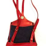 Dooney & Bourke backpack vintage denim chambray and red leather Photo 10
